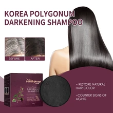 Rice Shampoo Soap Korea Polygonum Darkening Root Scalp Deep Clean Anti Loss Prevent Hair Color Natural Restore Nourishing Care