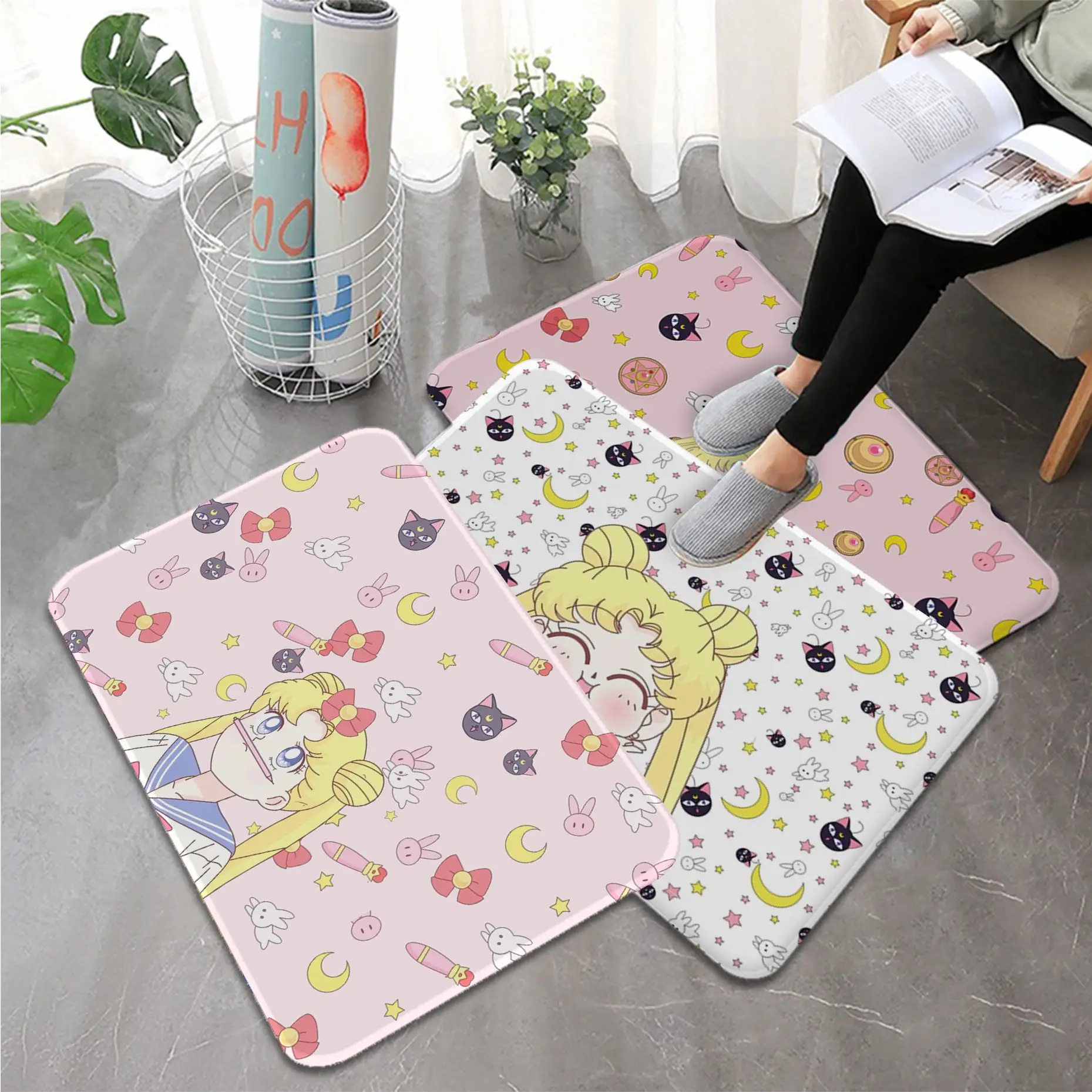 Bandai Sailor Moon Room Mats Nordic Style Bedroom Living Room Doormat Home Balcony Anti-Slip Bedside Area Rugs
Bandai Sailor Moon Room Mats Nordic Style Bedroom Living Room Doormat Home Balcony Anti-Slip Bedside Area Rugs