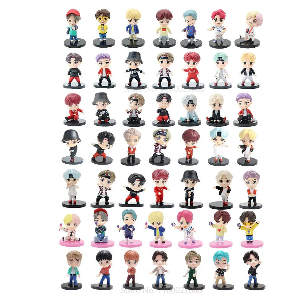 7 шт./компл. Kawaii KPOP Star TOP Group ПВХ фигурки, модели игрушек, милые Группы Bangtan Boys A.R.M.Y, экшн-фигурки, куклы, подарок для девочек
7 шт./компл. Kawaii KPOP Star TOP Group ПВХ фигурки, модели игрушек, милые Группы Bangtan Boys A.R.M.Y, экшн-фигурки, куклы, подарок для девочек