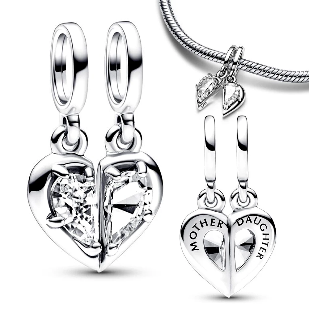 

925 Silver Splittable Mother & Daughter Dangle Charm Fit Pandora Charms Silver 925 Original Bracelet Charm For Women Gift Diy Je