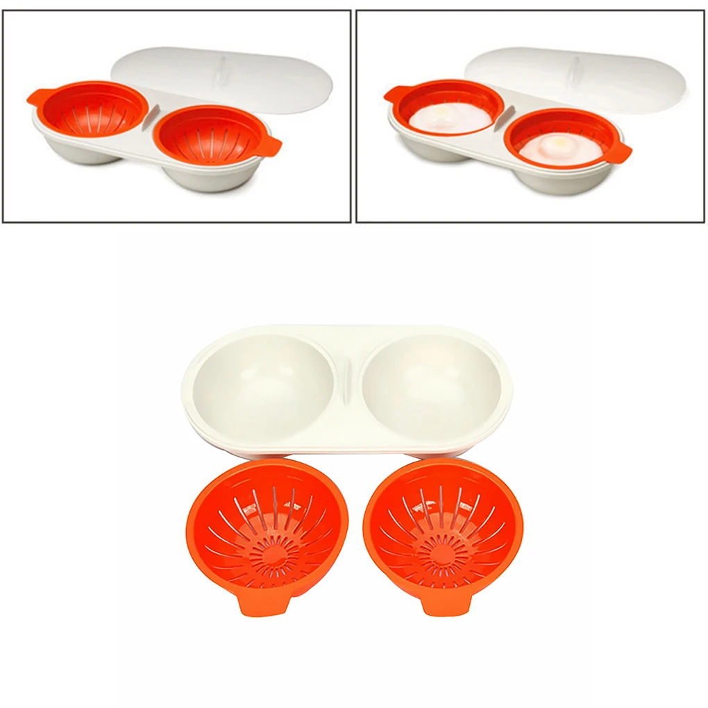 Microwave Egg Poacher Food Grade Cookware Double Cup Egg Boiler Kitchen Steamed Egg Set Microwave Ovens Cooking Tools
Microwave Egg Poacher Food Grade Cookware Double Cup Egg Boiler Kitchen Steamed Egg Set Microwave Ovens Cooking Tools