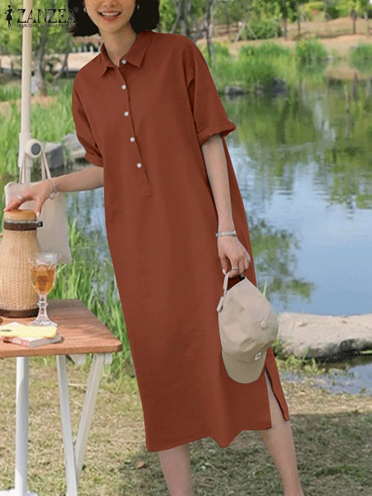 ZANZEA Women Dress Summer 2023 Solid Elegant Vintage Lapel Neck Half Sleeve Vestidos Casual Beach Sundress OL Work Robe 5XL
ZANZEA Women Dress Summer 2023 Solid Elegant Vintage Lapel Neck Half Sleeve Vestidos Casual Beach Sundress OL Work Robe 5XL