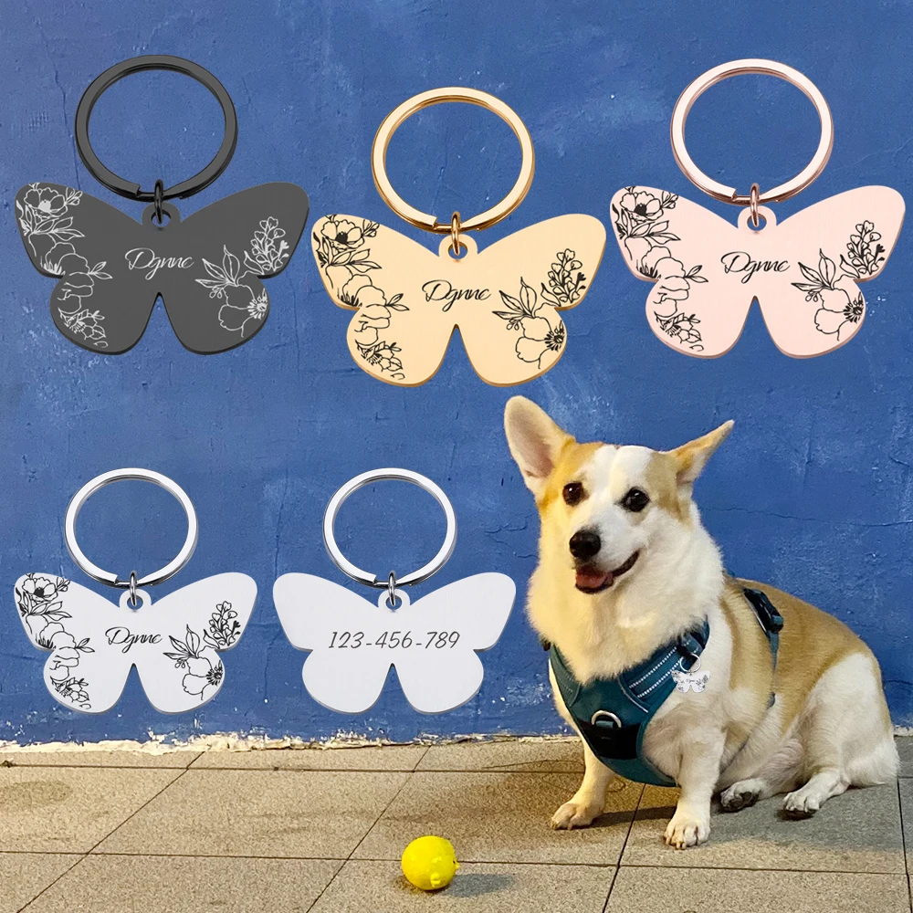 Customizable Dog Collar Tags Butterfly Pendant for Dogs Medal with Engraving Name Personalized Number Kitten Puppy Accessories
Customizable Dog Collar Tags Butterfly Pendant for Dogs Medal with Engraving Name Personalized Number Kitten Puppy Accessories