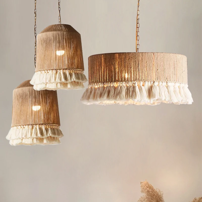 Antique chandelier restaurant B&B Bohemian linen rope tassel Japanese vintage wabi sabi style living room bedroom bedside lamp
Antique chandelier restaurant B&B Bohemian linen rope tassel Japanese vintage wabi sabi style living room bedroom bedside lamp