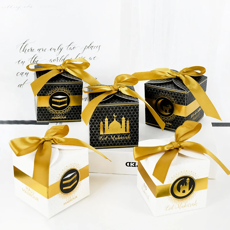 10pcs/set Eid Mubarak Candy DIY Handmade Box White Black Gold Ramadan Gift Packaging Box Muslim Islamic Party Festival Supplies
10pcs/set Eid Mubarak Candy DIY Handmade Box White Black Gold Ramadan Gift Packaging Box Muslim Islamic Party Festival Supplies