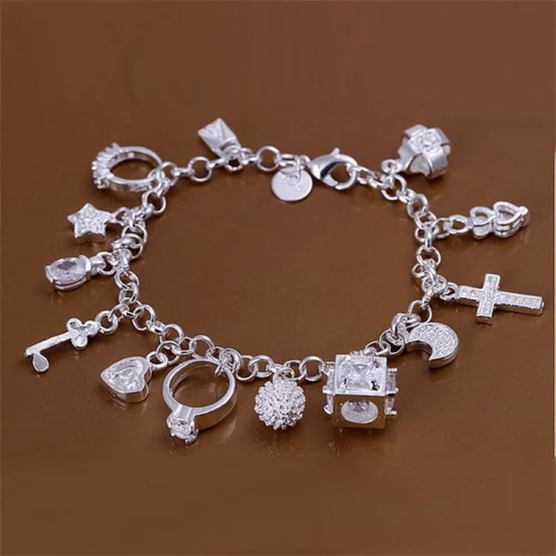 Hot 925 Sterling Silver Jewelry Fashion Bracelets Cute Women Wedding Charm Party Boutique Jewelry Gifts For Valentine's Day
Hot 925 Sterling Silver Jewelry Fashion Bracelets Cute Women Wedding Charm Party Boutique Jewelry Gifts For Valentine's Day