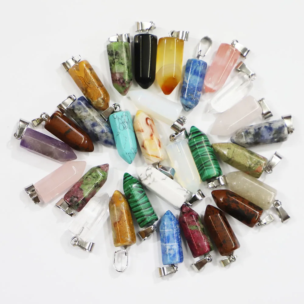 Fashion Natural Stone Necklace Hexagonal Pillar Pendant Lapis Opal Crystal Quartz Pendulum Reiki Charms DIY Jewelry Making 30Pcs
Fashion Natural Stone Necklace Hexagonal Pillar Pendant Lapis Opal Crystal Quartz Pendulum Reiki Charms DIY Jewelry Making 30Pcs
