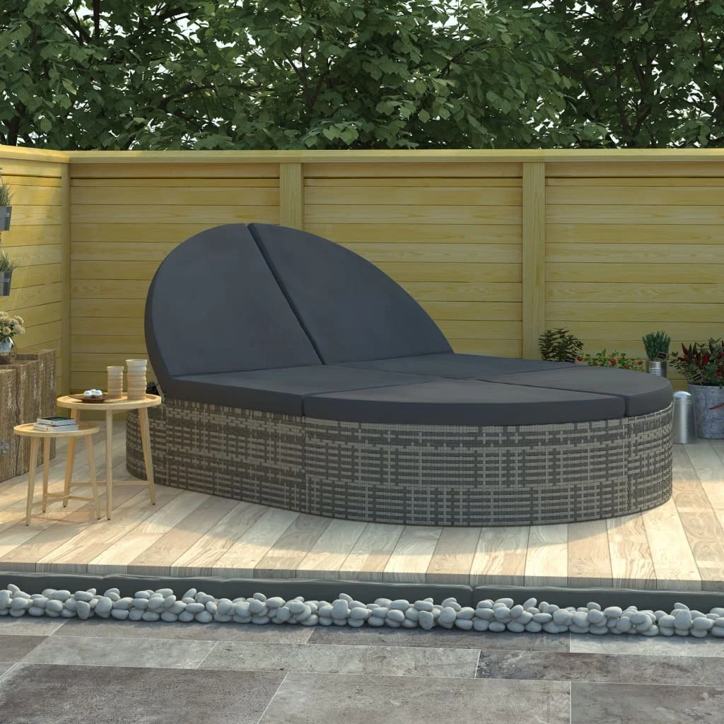 Sun Lounger Bed with Cushions, Poly Rattan Outdoor Recliner Chair, Patio Furniture Grey 198 x 138 x 28 cm
Sun Lounger Bed with Cushions, Poly Rattan Outdoor Recliner Chair, Patio Furniture Grey 198 x 138 x 28 cm