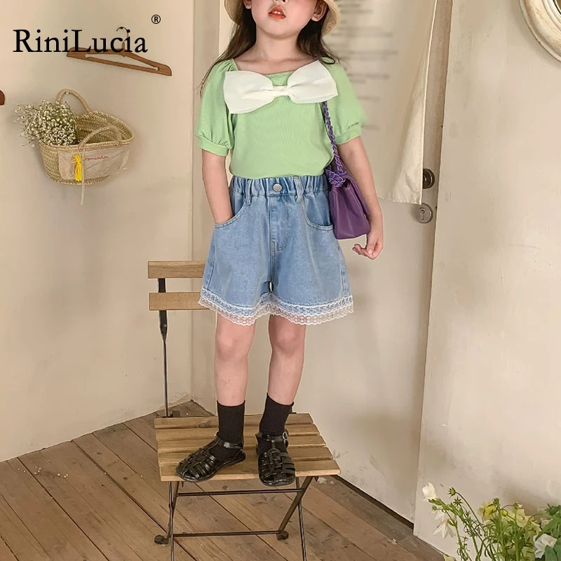 RiniLucia Girls Solid T-shirts Square Collar Bow Girls Tees Children Tops Short-sleeve Clothes For Summer Kids Outfits Fashion
RiniLucia Girls Solid T-shirts Square Collar Bow Girls Tees Children Tops Short-sleeve Clothes For Summer Kids Outfits Fashion