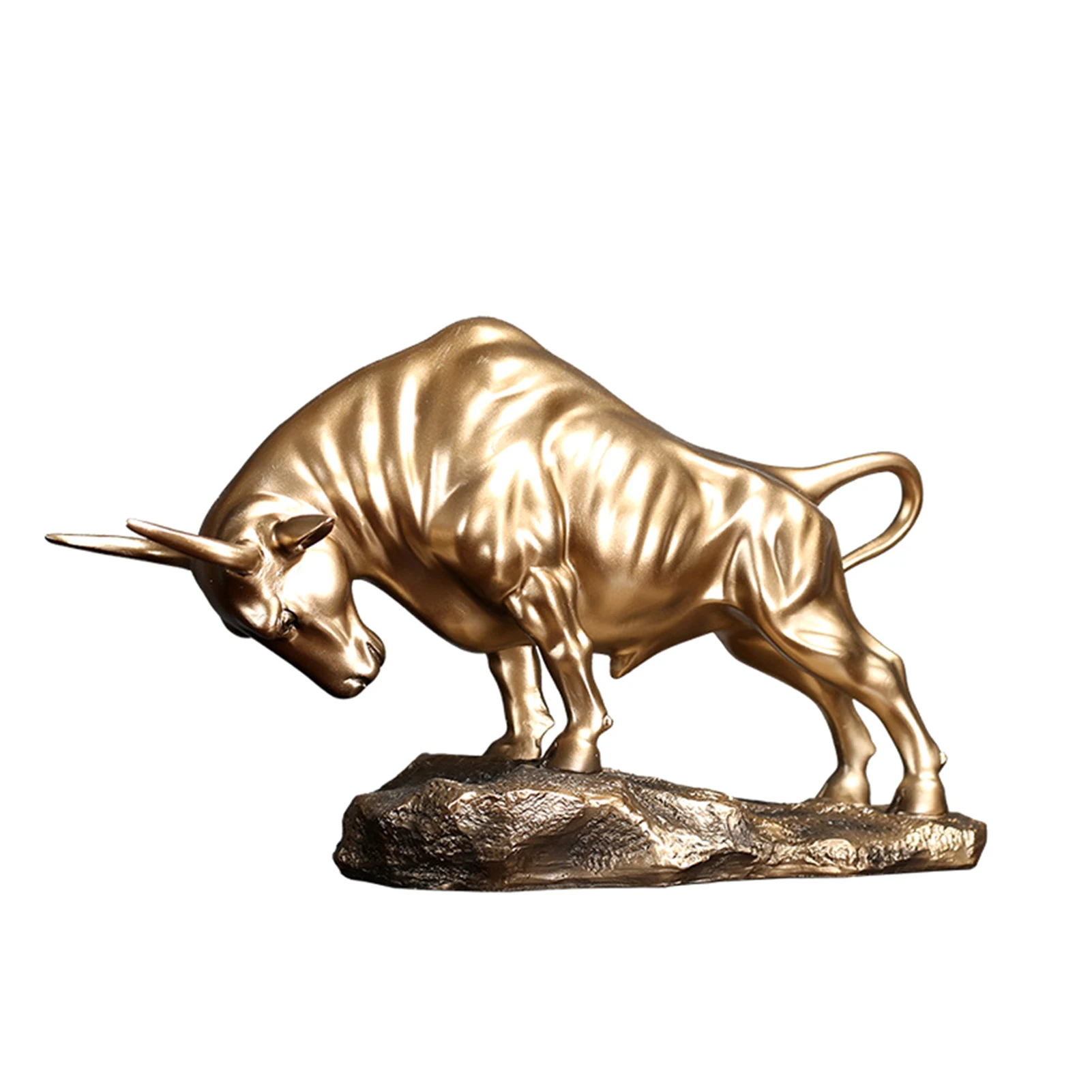 

Animal Desktop Sculpture Resin Gift Cattle Figurine Home Decor Office European Style Ornament Gold Mascot Bull Statue Crafts