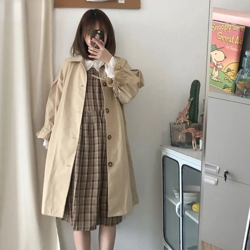 Trench Women Long Coats Loose Simple Harajuku New All-match Chic Daily Windbreaker Classic All-match Preppy Style 2022
Trench Women Long Coats Loose Simple Harajuku New All-match Chic Daily Windbreaker Classic All-match Preppy Style 2022