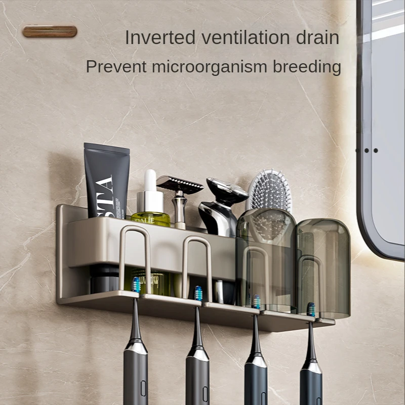 Wall Mounted bathroom accessories comb toothpaste tooth brush holder bathroom rack sets gray aluminum Toothbrush stand
Wall Mounted bathroom accessories comb toothpaste tooth brush holder bathroom rack sets gray aluminum Toothbrush stand