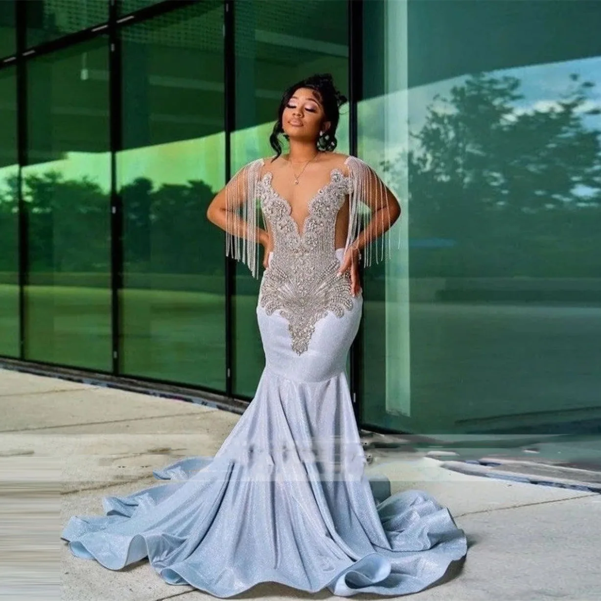 Prom Dresses Black Girls Crystal African Women Evening Dresses Party Gowns Tassel Sexy Silver Mermaid Long Luxury
Prom Dresses Black Girls Crystal African Women Evening Dresses Party Gowns Tassel Sexy Silver Mermaid Long Luxury