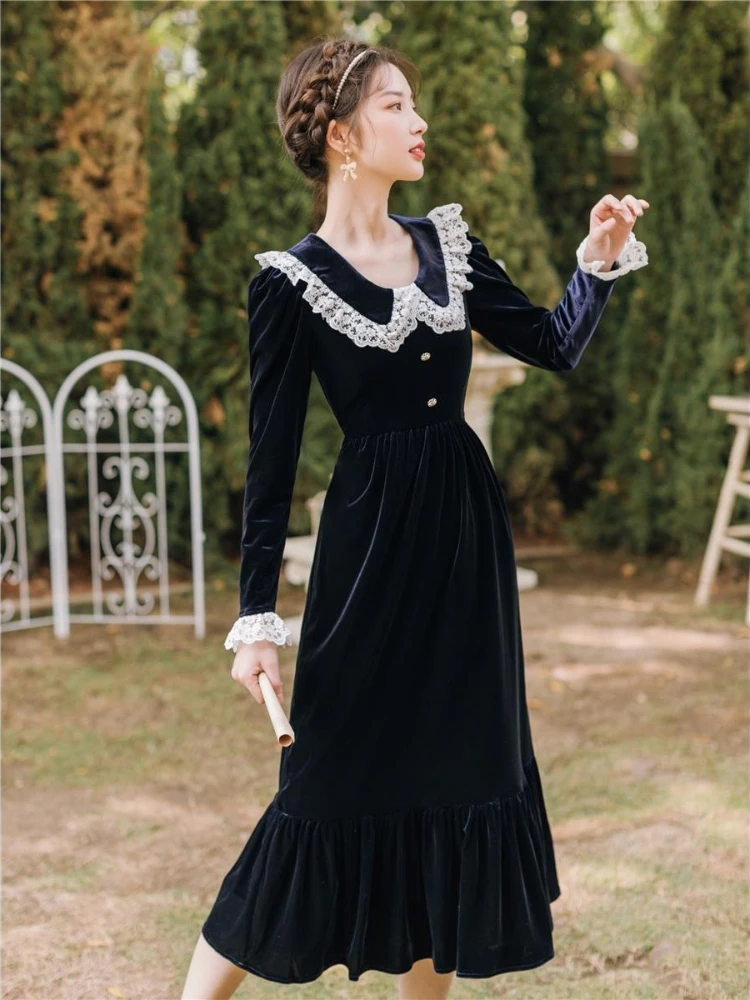 Long Sleeve Elegant Maxi Dress Women Autumn Winter Solid Color V Neck Sweet Korean Vintage Long Sweater Dresses 2022
Long Sleeve Elegant Maxi Dress Women Autumn Winter Solid Color V Neck Sweet Korean Vintage Long Sweater Dresses 2022