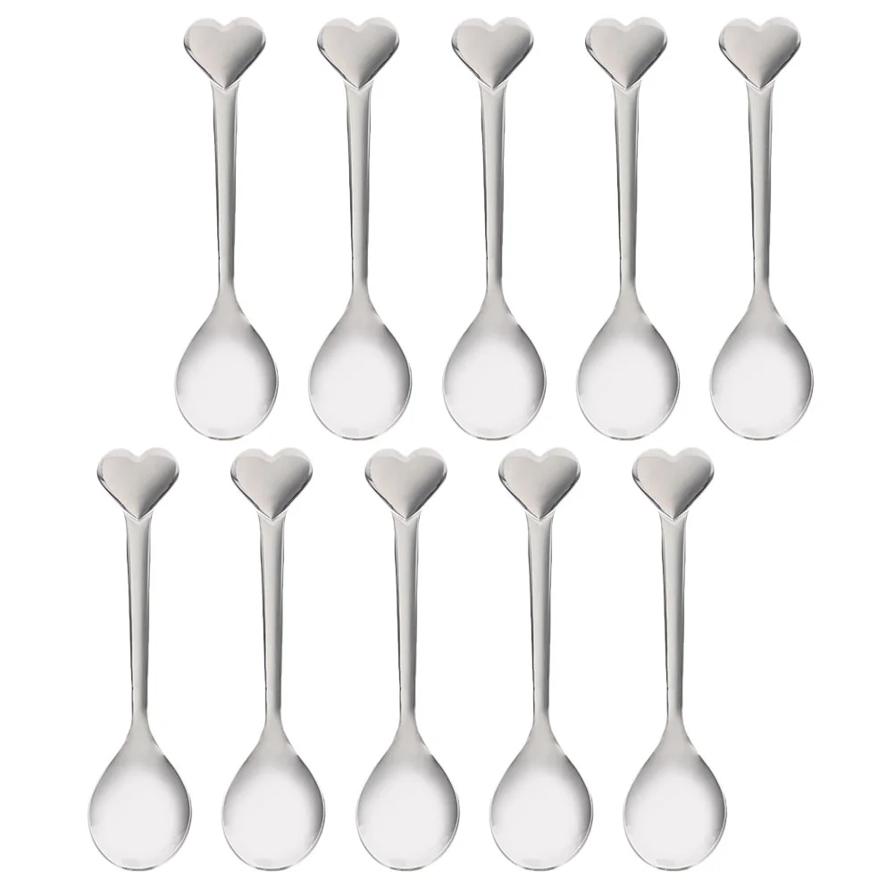 10 Pcs Flatware Spoons Milkshakes Handle Tea Stainless Steel Utensils Forks Soup Heart Dessert Shaped Jam
10 Pcs Flatware Spoons Milkshakes Handle Tea Stainless Steel Utensils Forks Soup Heart Dessert Shaped Jam