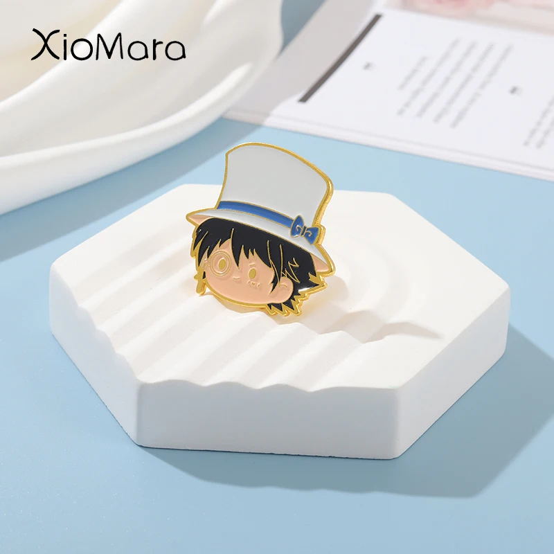 Cartoon Anime Detective Conan Enamel Pin Phantom Thief Kaitou Kiddo Cosplay Badges Metal Jewelry Collection Gifts for Kids
Cartoon Anime Detective Conan Enamel Pin Phantom Thief Kaitou Kiddo Cosplay Badges Metal Jewelry Collection Gifts for Kids