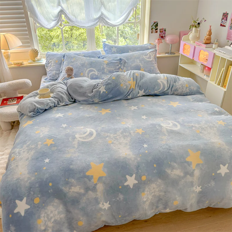 Milk Velvet Duvet Cover for Bedroom Stars Thicken Comforter Sets Quilt Cover Bedding Set Duvet Cover Twin Queen King Bed Linen
Milk Velvet Duvet Cover for Bedroom Stars Thicken Comforter Sets Quilt Cover Bedding Set Duvet Cover Twin Queen King Bed Linen