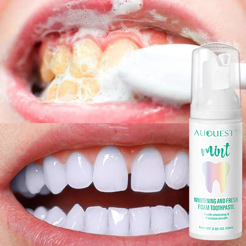 

AUQUEST Teeth Whitening Toothpaste Mousse Foam Cleansing Stains Yellow Teeth Remove Breath Freshen Whiten Tooth Toothpaste Care