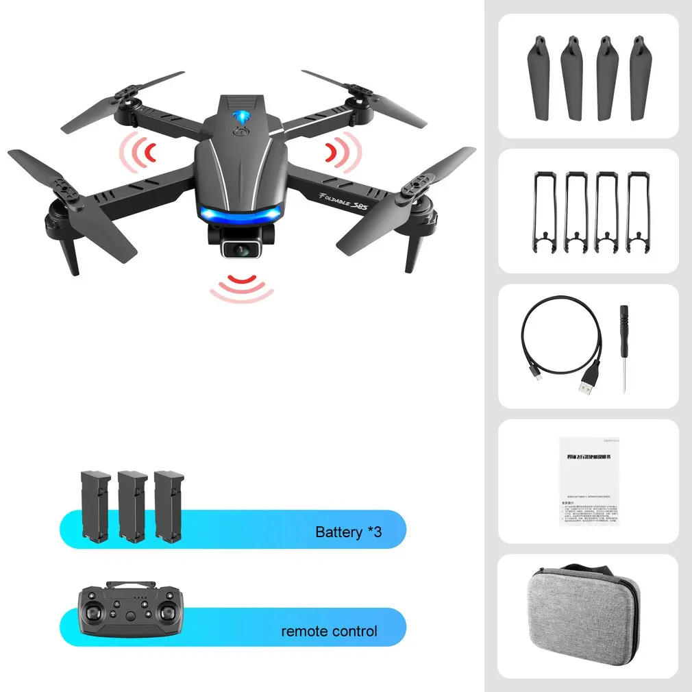 New S85 Pro Rc Mini Drone 4K Profesional HD Dual Camera Fpv Drones With infrared obstacle avoidance Rc Helicopter Quadcopter
New S85 Pro Rc Mini Drone 4K Profesional HD Dual Camera Fpv Drones With infrared obstacle avoidance Rc Helicopter Quadcopter