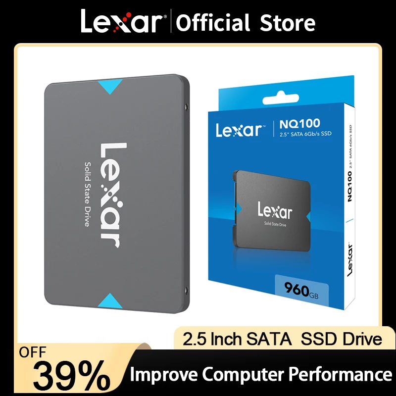 SSD-накопитель Lexar NQ100, SATAIII SATA, 240/480/960 ГБ, 2,5 дюйма
SSD-накопитель Lexar NQ100, SATAIII SATA, 240/480/960 ГБ, 2,5 дюйма