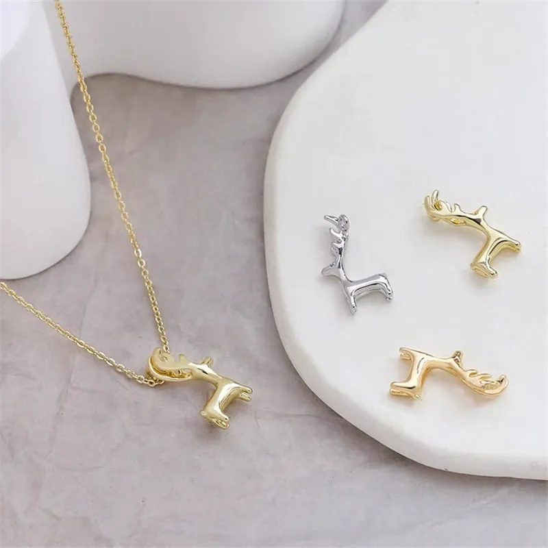 

Min order 30pcs/lot animals cartoon deer shape copper floating locket charms diy jewelry earring/necklace pendant accessory