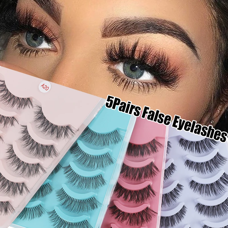 Eyelashes 3D Faux Mink Lashes Fluffy Soft Wispy Natural Cross Eyelash Extension Reusable Lashes False Eyelashes Makeup 5Pairs 
Eyelashes 3D Faux Mink Lashes Fluffy Soft Wispy Natural Cross Eyelash Extension Reusable Lashes False Eyelashes Makeup 5Pairs