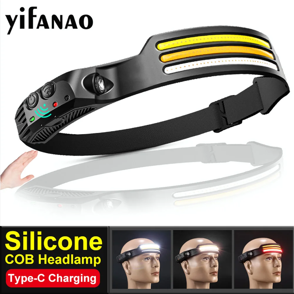 Multifunction Sensor Headlamp COB LED Head Lamp Flashlight USB Rechargeable Head Torch 8 Light Modes Head Light Built-in Battery
Multifunction Sensor Headlamp COB LED Head Lamp Flashlight USB Rechargeable Head Torch 8 Light Modes Head Light Built-in Battery