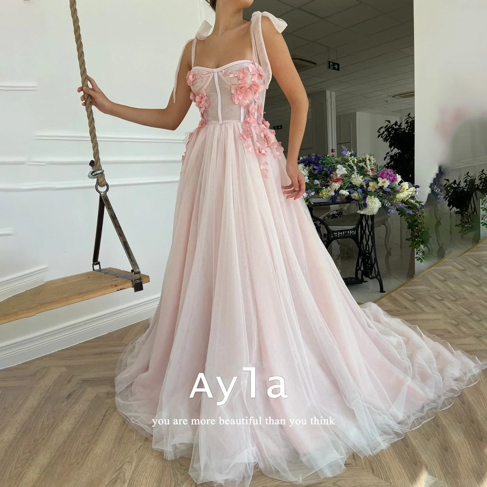 Peach Pink Prom Dress With 3D Flower Tops Design Evening Dress Gorgeous A-line Dress For Women 2022 Vestidos De Novia
Peach Pink Prom Dress With 3D Flower Tops Design Evening Dress Gorgeous A-line Dress For Women 2022 Vestidos De Novia