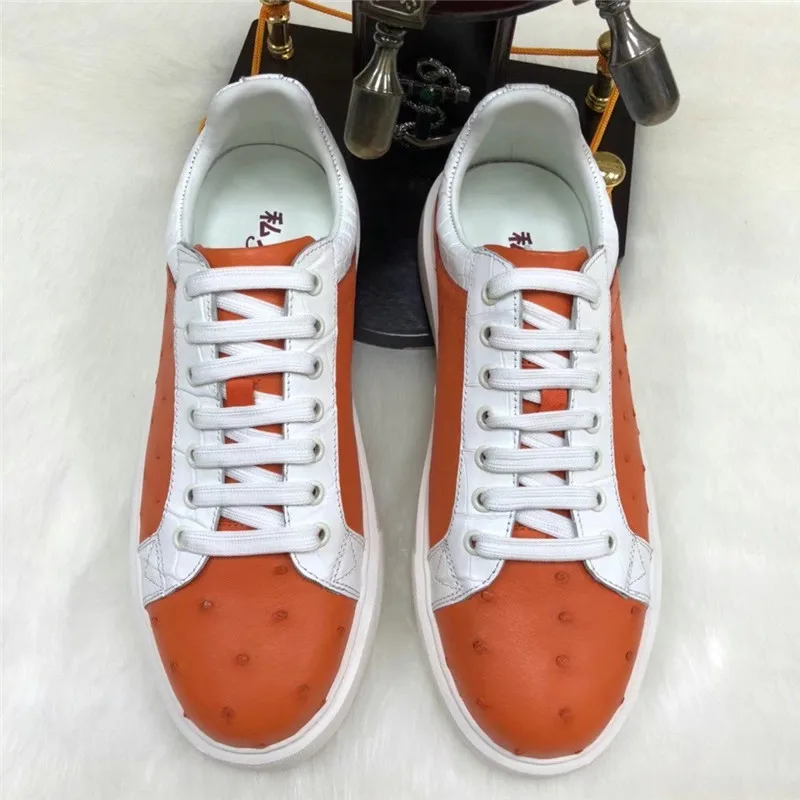 Authentic Real Ostrich Skin Mixed Color Unisex Men Women Casual Board Shoes Genuine Exotic Leather Male Female Lace-up Flats
Authentic Real Ostrich Skin Mixed Color Unisex Men Women Casual Board Shoes Genuine Exotic Leather Male Female Lace-up Flats