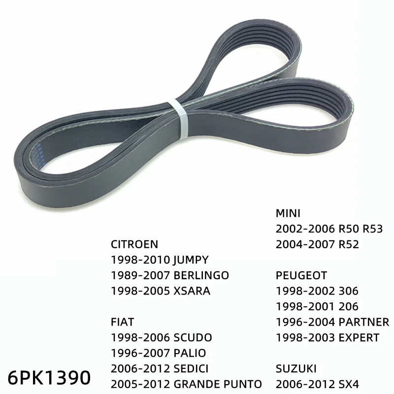 6PK1390 Engine Air Conditioner Belt V-Ribbed Belts Drive For CITROEN JUMPY BERLINGO XSARA FIAT SCUDO PALIO SEDICI GRANDE PUNTO
6PK1390 Engine Air Conditioner Belt V-Ribbed Belts Drive For CITROEN JUMPY BERLINGO XSARA FIAT SCUDO PALIO SEDICI GRANDE PUNTO
