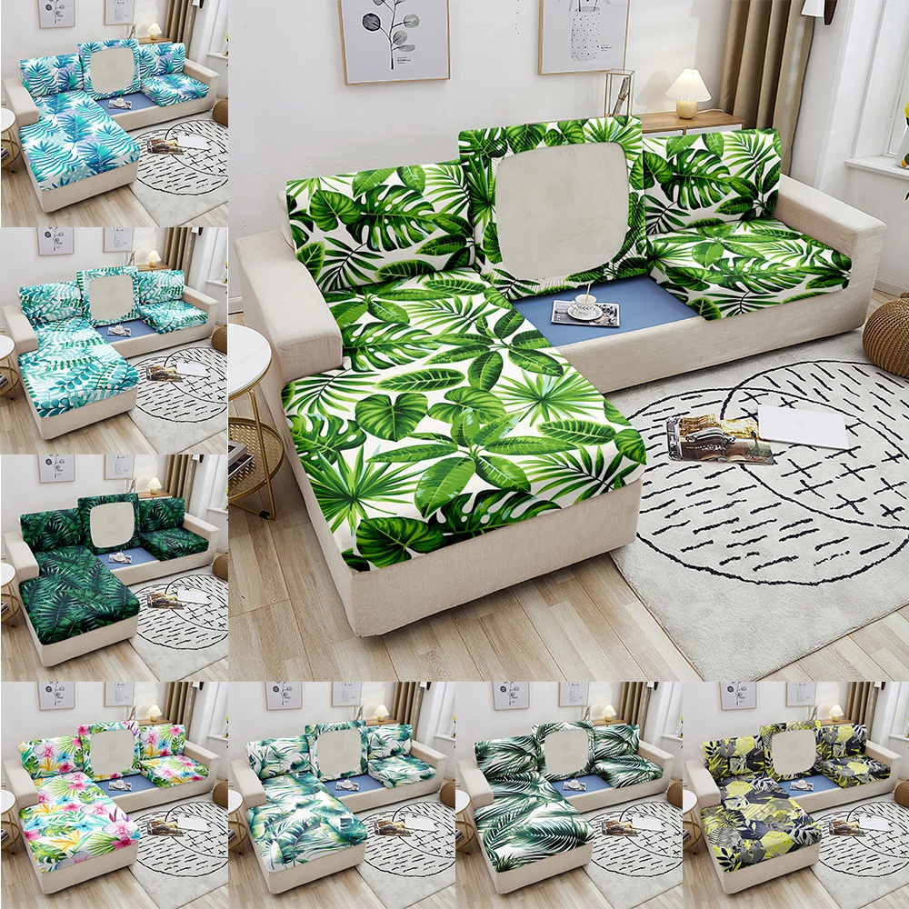

Чехол для дивана с тропическими листьями, эластичное моющееся защитное покрытие для мебели, 1-4