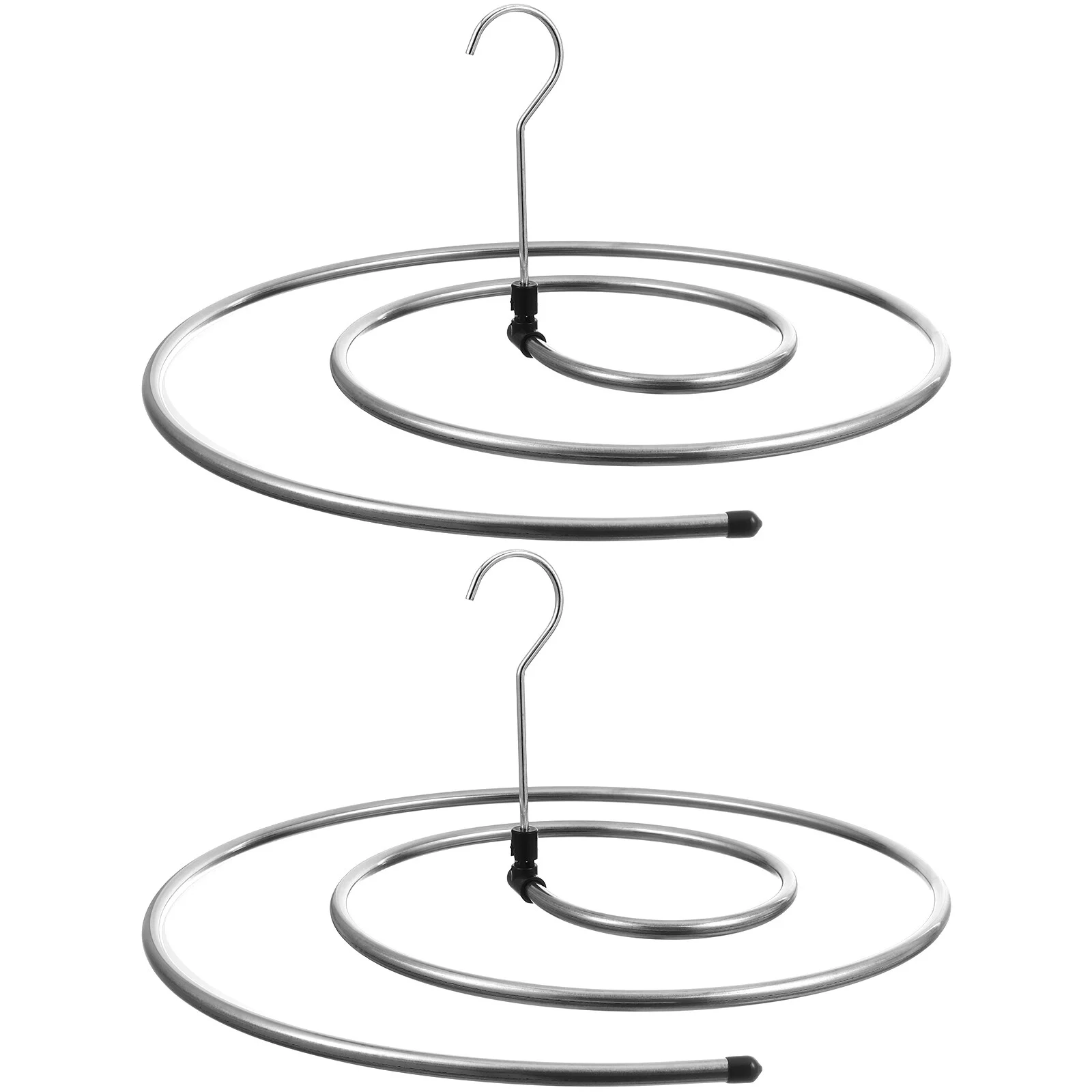 

2Pcs Spiral Shaped Drying Rack Mental Laundry Stand Hanger for Bed Sheet Bedspread Scarf Blanket Bath Towel Towelling ( Silver )