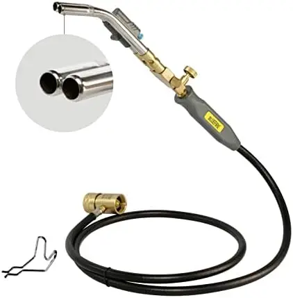Double Heads Swirl Flame Self-Ignition Hosed Turbo Torch 5' long Hose Trigger Start MAPP MAP Propane Welding Blowtorch Nozzl
Double Heads Swirl Flame Self-Ignition Hosed Turbo Torch 5' long Hose Trigger Start MAPP MAP Propane Welding Blowtorch Nozzl