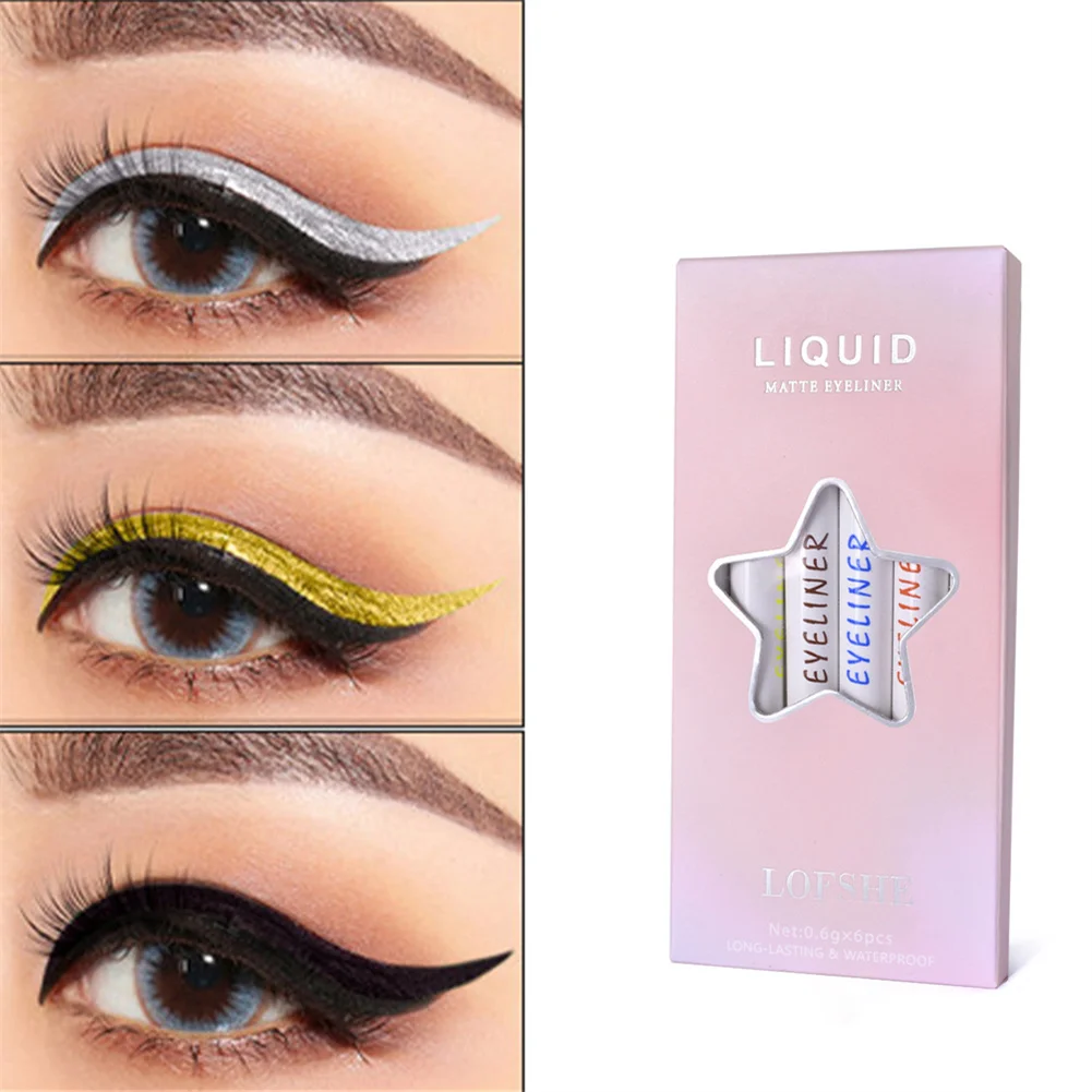 ELECOOL 6 Color Liquid Eyeliner Pen Set Waterproof Long Lasting Matte Colored Eye Liner Cosmetic Quick Dry Eye Pencil Makeup Kit
ELECOOL 6 Color Liquid Eyeliner Pen Set Waterproof Long Lasting Matte Colored Eye Liner Cosmetic Quick Dry Eye Pencil Makeup Kit