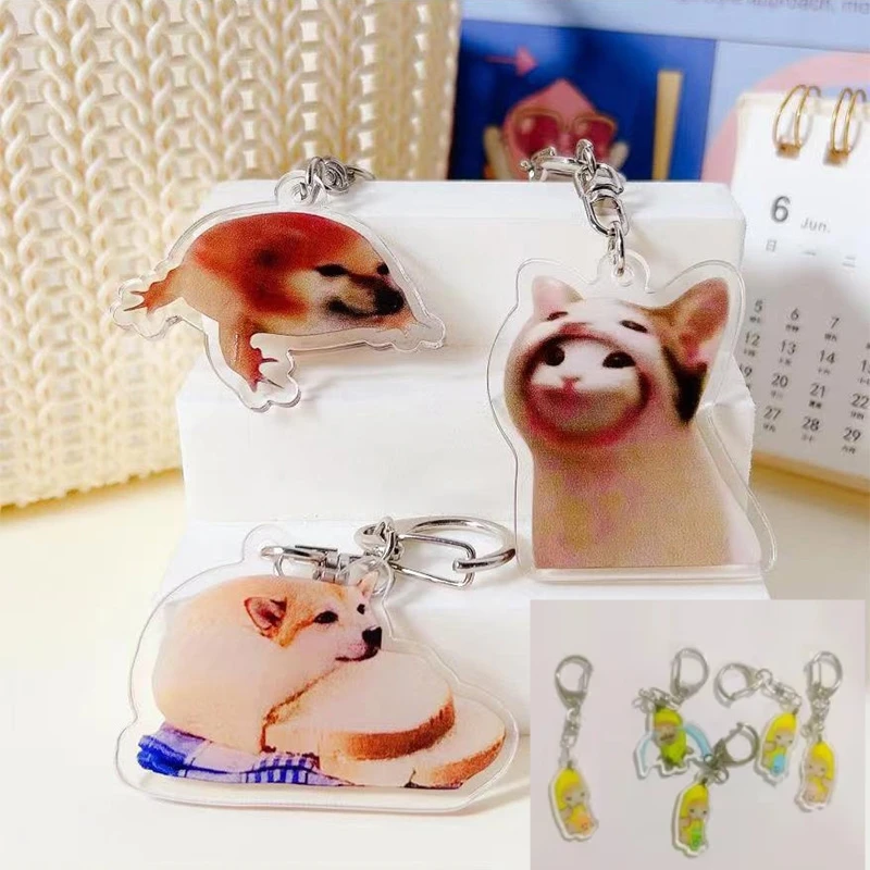 Cartoon Cute Dog Cat Acrylic Keychain Couple Bag Mobile Phone Decoration Small Pendant Jewelry Funny Happy Banana Expression
Cartoon Cute Dog Cat Acrylic Keychain Couple Bag Mobile Phone Decoration Small Pendant Jewelry Funny Happy Banana Expression