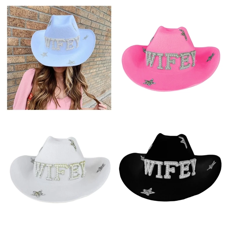 Элегантная шляпа Cowgirl с жемчугом WIFEY реквизит для свадебных фотографий летняя уличная женская шляпа для девушек с рисунком звёзд
Элегантная шляпа Cowgirl с жемчугом WIFEY реквизит для свадебных фотографий летняя уличная женская шляпа для девушек с рисунком звёзд