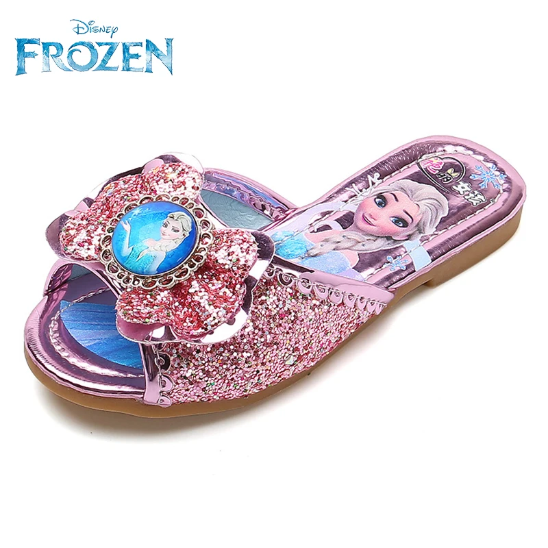 

Disney Frozen Anna Elsa Shoes For Girls Children Lovely Cartoon Princess Flats Kids Beach Home Shoes Inside And Outside Slippers