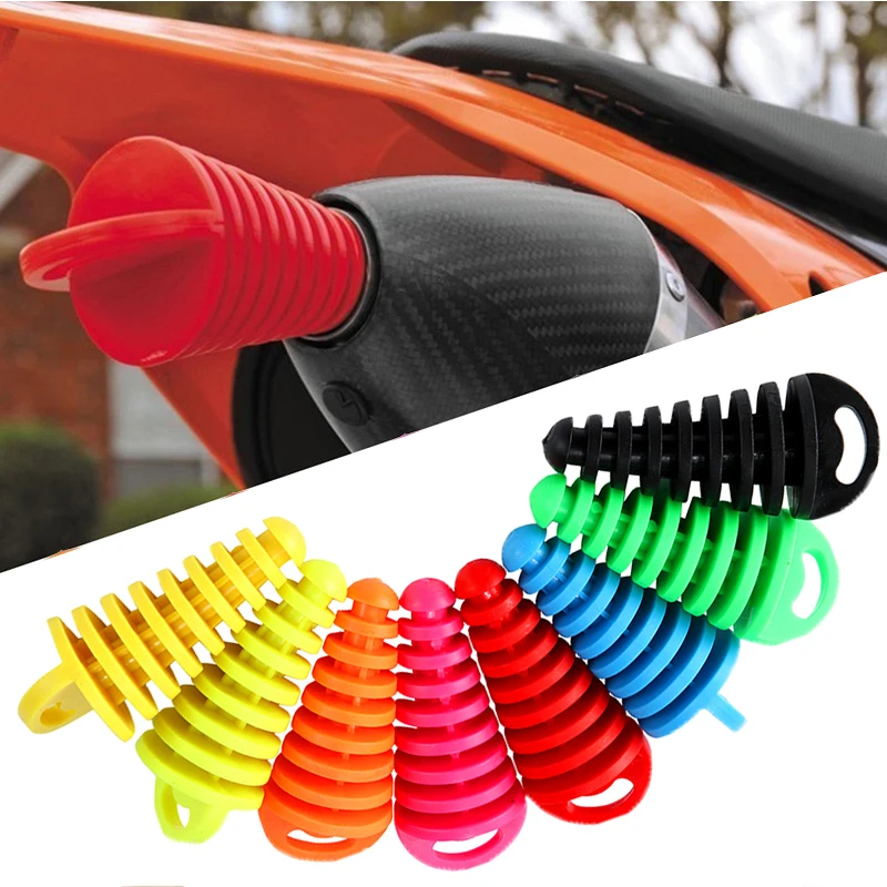 

2pcs PVC Air-bleeder Plug Exhaust Silencer Muffler Wash Plug Pipe Protector Motorcycle Exhaust Pipe Motocross Tailpipe