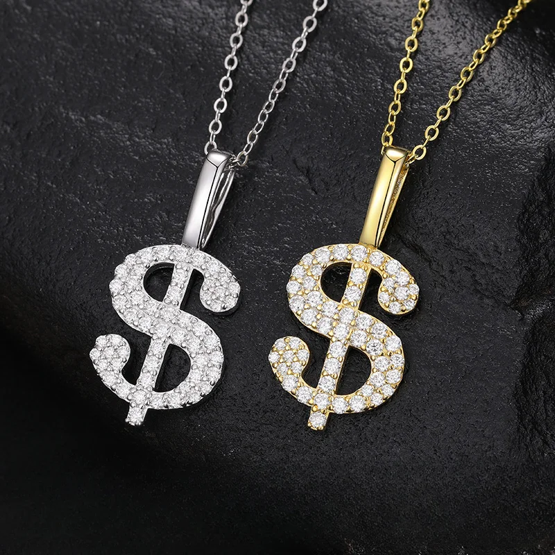 Iced Out Moissanite Dollar Pendant 925 Sterling Silver Moissanite Diamond Necklace for Women Men Pass Tester Wholesale Ins
Iced Out Moissanite Dollar Pendant 925 Sterling Silver Moissanite Diamond Necklace for Women Men Pass Tester Wholesale Ins