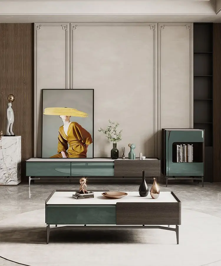 

Современный светлый роскошный шкафчик для телевизора, чайный столик, комбинированный Небольшой Домашний напольный шкаф, рок-доска, мебель в простом стиле для гостиной
