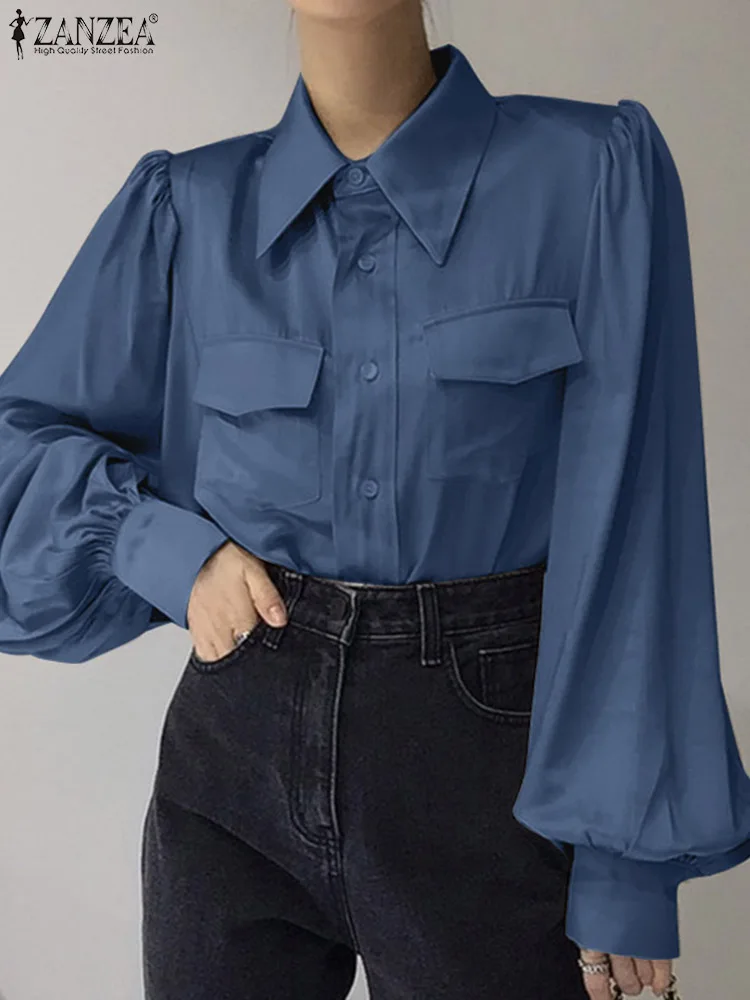 Office Chemise Casual Shirt Oversized ZANZEA Fashion Bright Solid Tops 2022 Spring Puff Sleeve Blusas Women Elegant Satin Blouse
Office Chemise Casual Shirt Oversized ZANZEA Fashion Bright Solid Tops 2022 Spring Puff Sleeve Blusas Women Elegant Satin Blouse