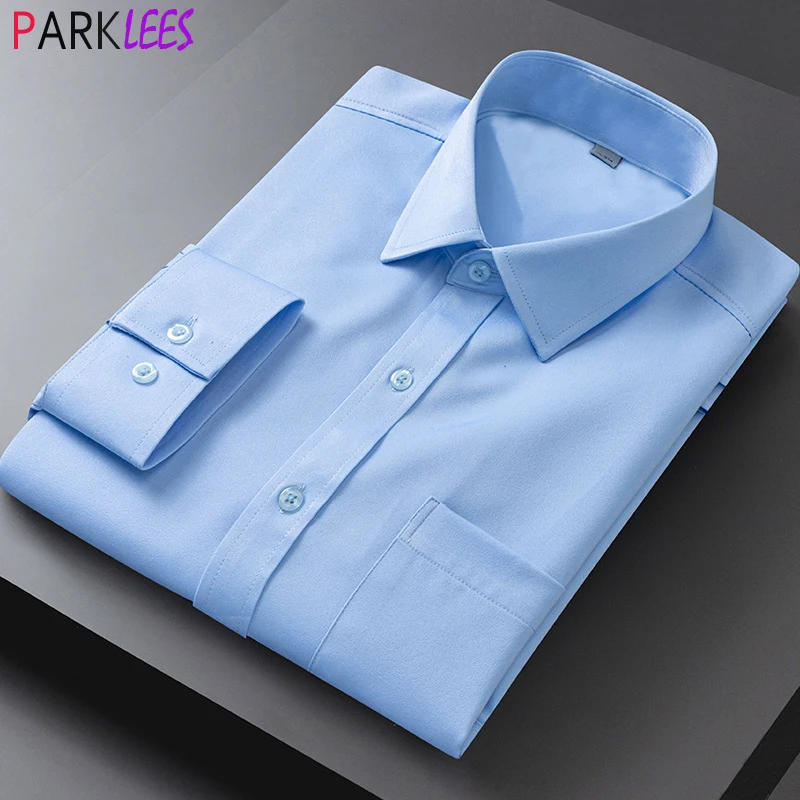 Light Blue Mens Dress Shirts 2022 Brand Long Sleeve Slim Fit Button Down Shirt Business Formal Elastic Non Iron Easy Care Shirt
Light Blue Mens Dress Shirts 2022 Brand Long Sleeve Slim Fit Button Down Shirt Business Formal Elastic Non Iron Easy Care Shirt