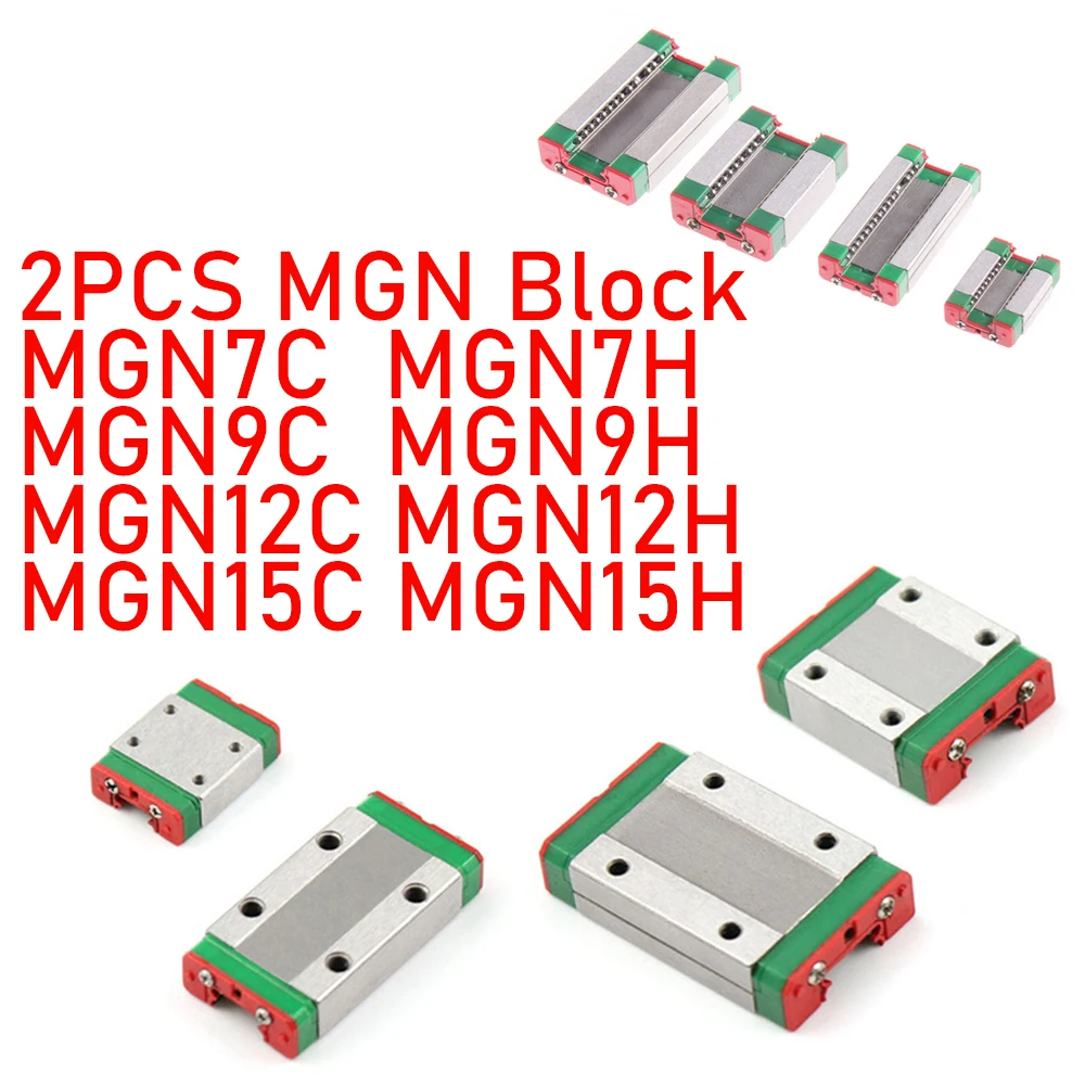 

2pcs MGN7H MGN9H MGN12H MGN15H MGN7C MGN9C MGN12C MGN15C Carriage Block For MGN7 MGN9 MGN12 MGN15 7mm 9mm 15mm 12mm Linear Guide