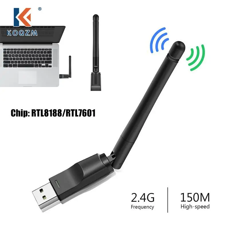 MT7601 Mini USB WiFi Adapter 150Mbps Wireless Network Card RTL8188 Network Card Wi-Fi Receiver for PC Desktop Laptop 2.4GHz
MT7601 Mini USB WiFi Adapter 150Mbps Wireless Network Card RTL8188 Network Card Wi-Fi Receiver for PC Desktop Laptop 2.4GHz