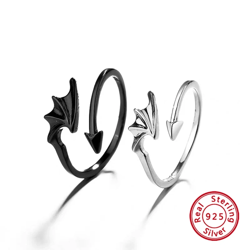 Fashion Trend Gothic Devil Wing Adjuestable Size Silver 925 Lover Rings Set Engagement Wedding Bands Charm Fine Jewelry
Fashion Trend Gothic Devil Wing Adjuestable Size Silver 925 Lover Rings Set Engagement Wedding Bands Charm Fine Jewelry