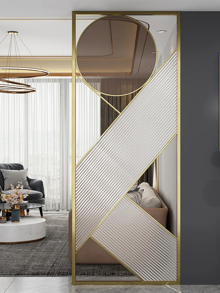 Light luxury stainless steel screen partition background wall decoration entry porch art glass living room creative
Light luxury stainless steel screen partition background wall decoration entry porch art glass living room creative