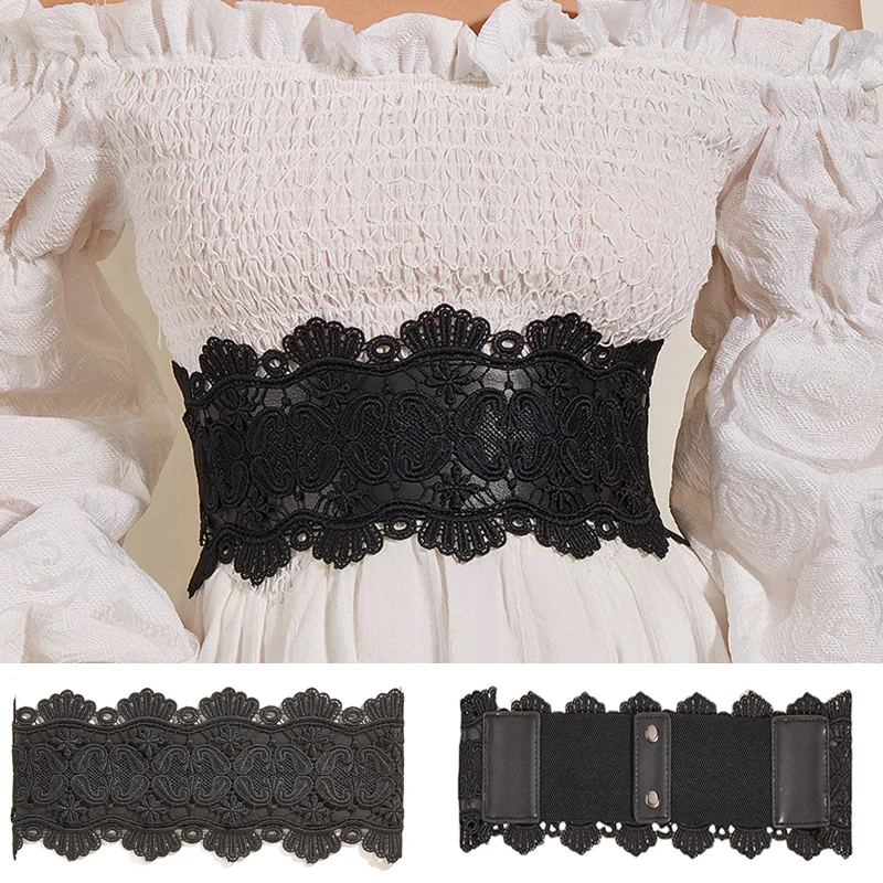 Luxury Lace Elastic Wide Corset Belt For Women Designer Waist Strap Brand Casual Female Dress Skirt Coat Decorative Girdle
Luxury Lace Elastic Wide Corset Belt For Women Designer Waist Strap Brand Casual Female Dress Skirt Coat Decorative Girdle
