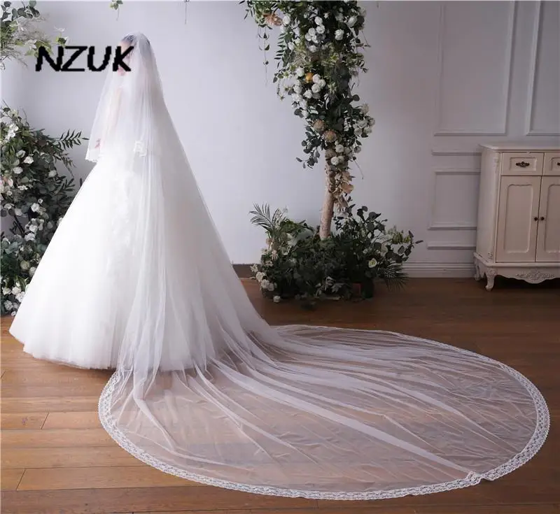 NZUK Long Wedding Veils With Comb Two Layers Appliques Bride Veil Lace Edge Tulle Veils Accessories veus de noiva
NZUK Long Wedding Veils With Comb Two Layers Appliques Bride Veil Lace Edge Tulle Veils Accessories veus de noiva