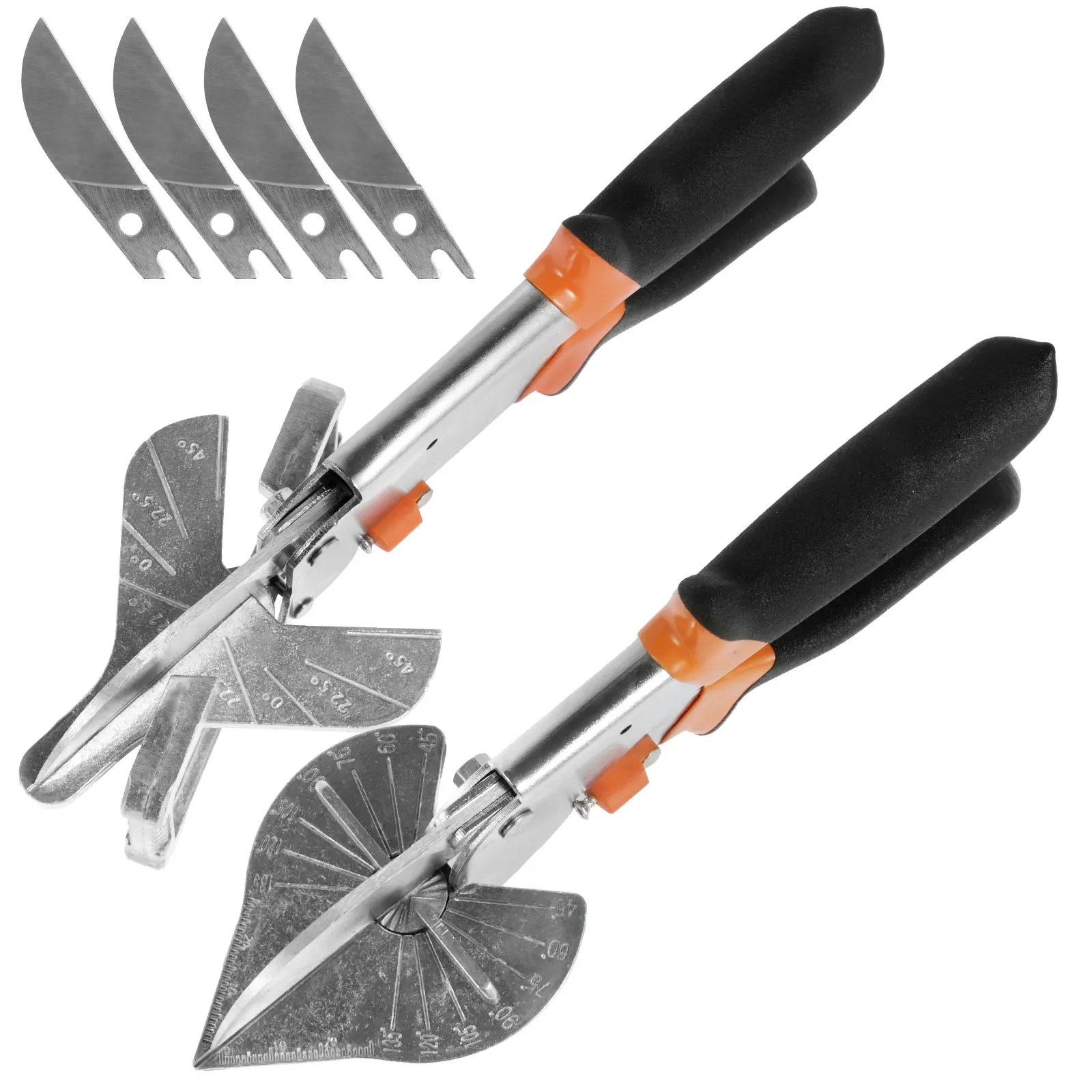 2Pcs Miter Shears Multifunctional Trunking Shearing Quarter Round Cutting Shears with 4 Blades Trim Shear Hand Cutting Tools
2Pcs Miter Shears Multifunctional Trunking Shearing Quarter Round Cutting Shears with 4 Blades Trim Shear Hand Cutting Tools