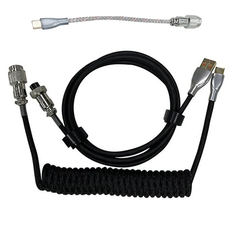 RGB Light-Emitting Cable Mechanical Keyboard Coiled Cable Type C To USB Data Cable Game Keyboard Cable Black
RGB Light-Emitting Cable Mechanical Keyboard Coiled Cable Type C To USB Data Cable Game Keyboard Cable Black